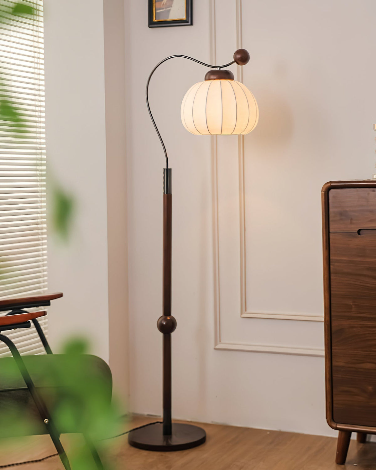 Devenor lámpara de pie de madera de seda