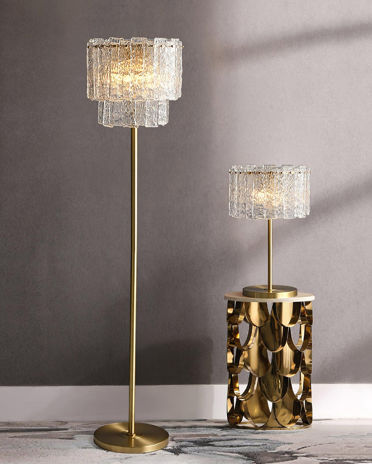 Cyrelina lámpara de mesa de cristal
