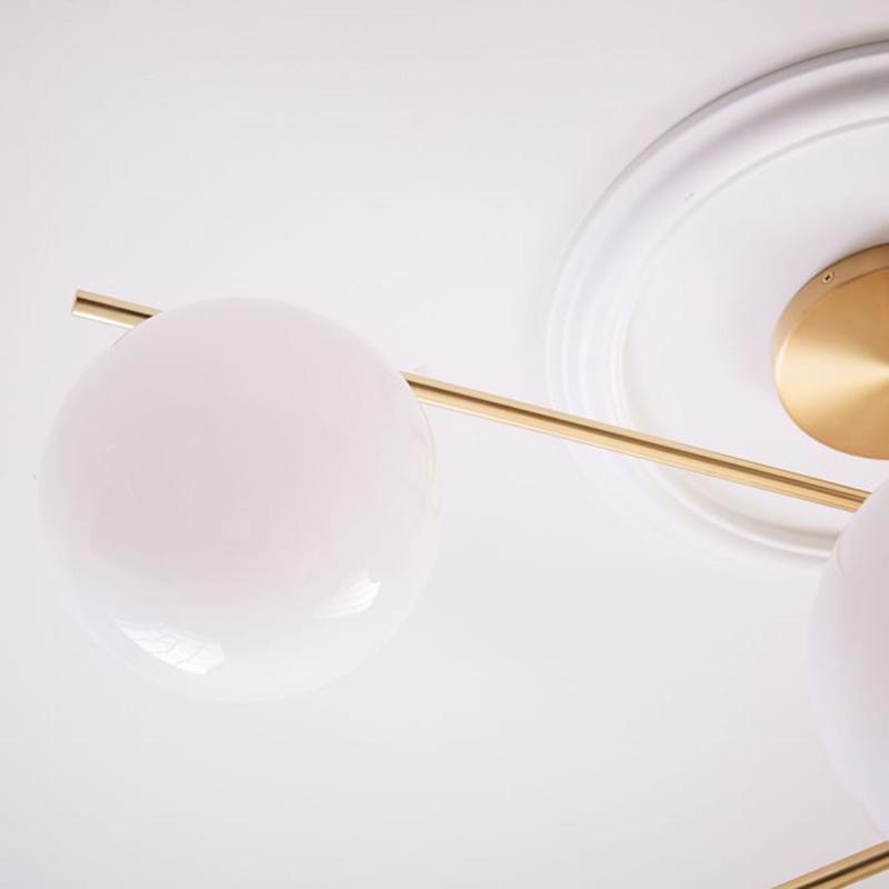 Casoella lámpara de araña esfera y tallo moderna dorada LED