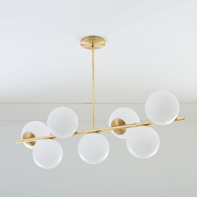 Casoella lámpara de araña esfera y tallo moderna dorada LED