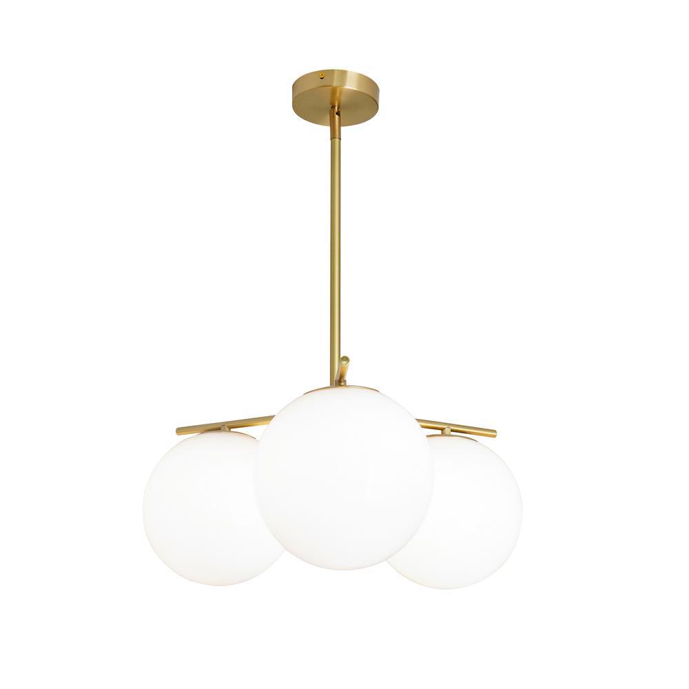 Casoella lámpara de araña esfera y tallo moderna dorada LED