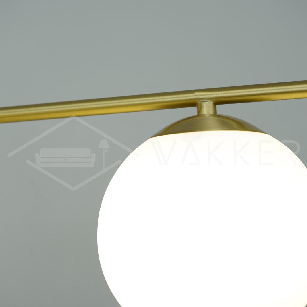 Casoella lámpara de araña esfera y tallo moderna dorada LED