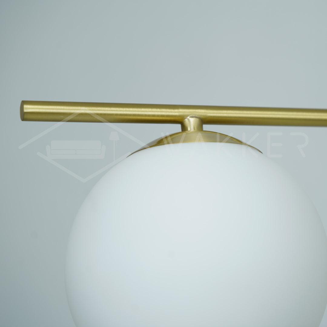 Casoella lámpara de araña esfera y tallo moderna dorada LED
