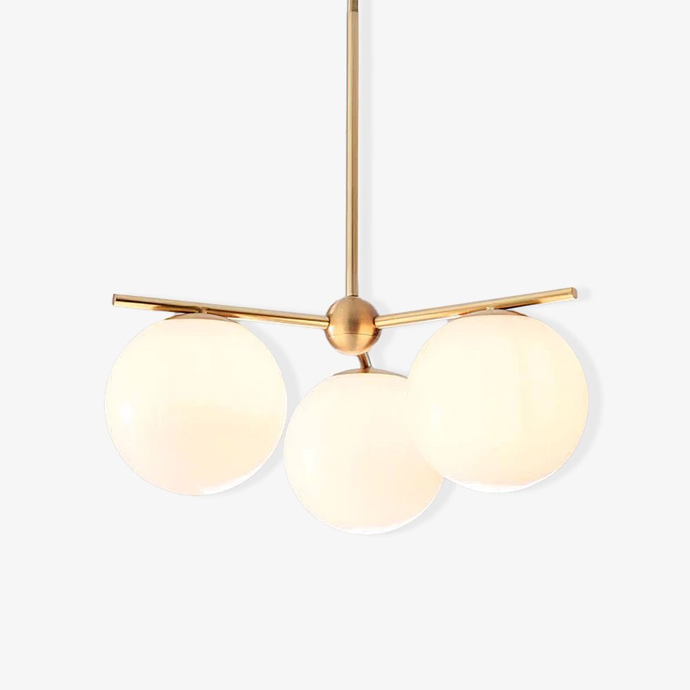 Casoella lámpara de araña esfera y tallo moderna dorada LED