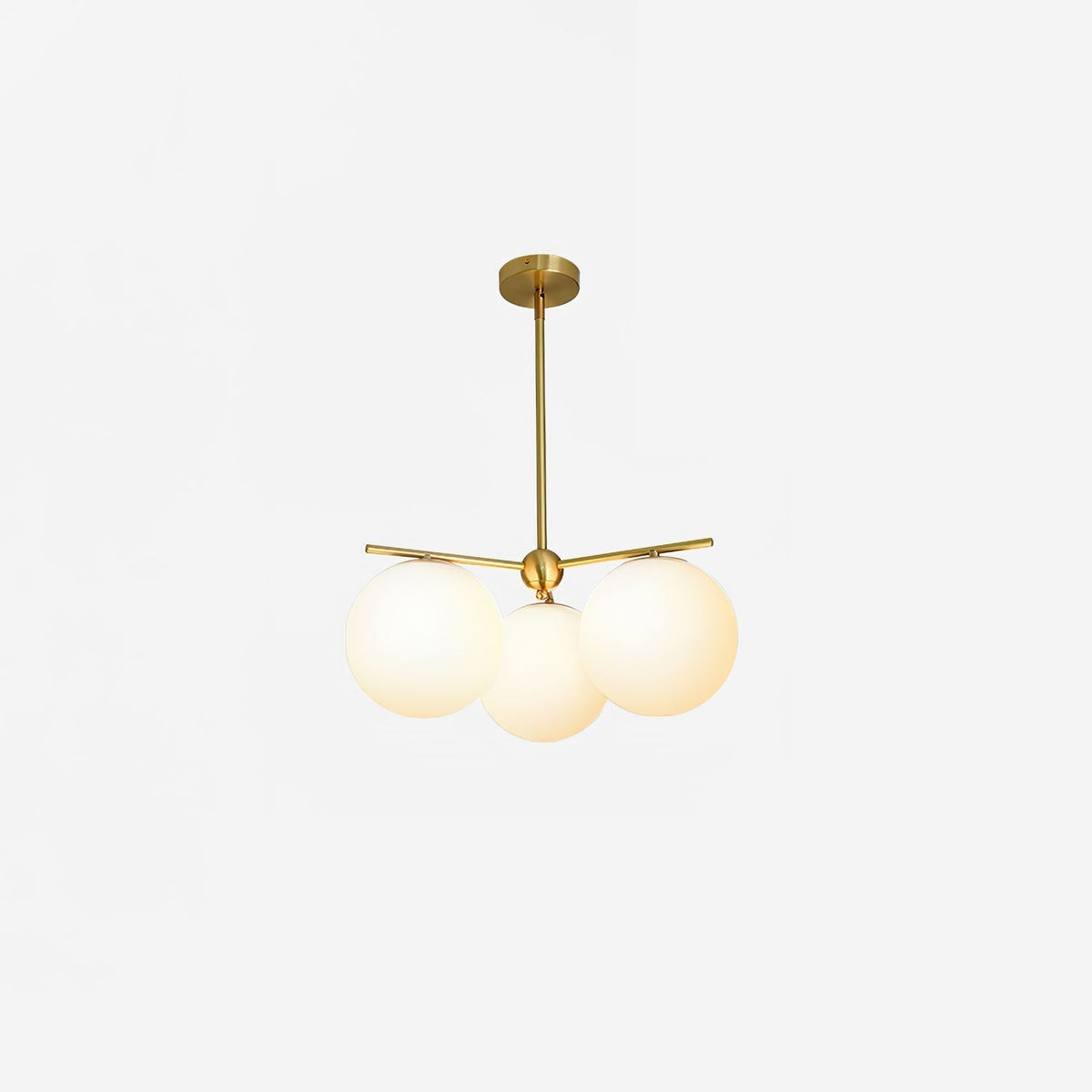 Casoella lámpara de araña esfera y tallo moderna dorada LED