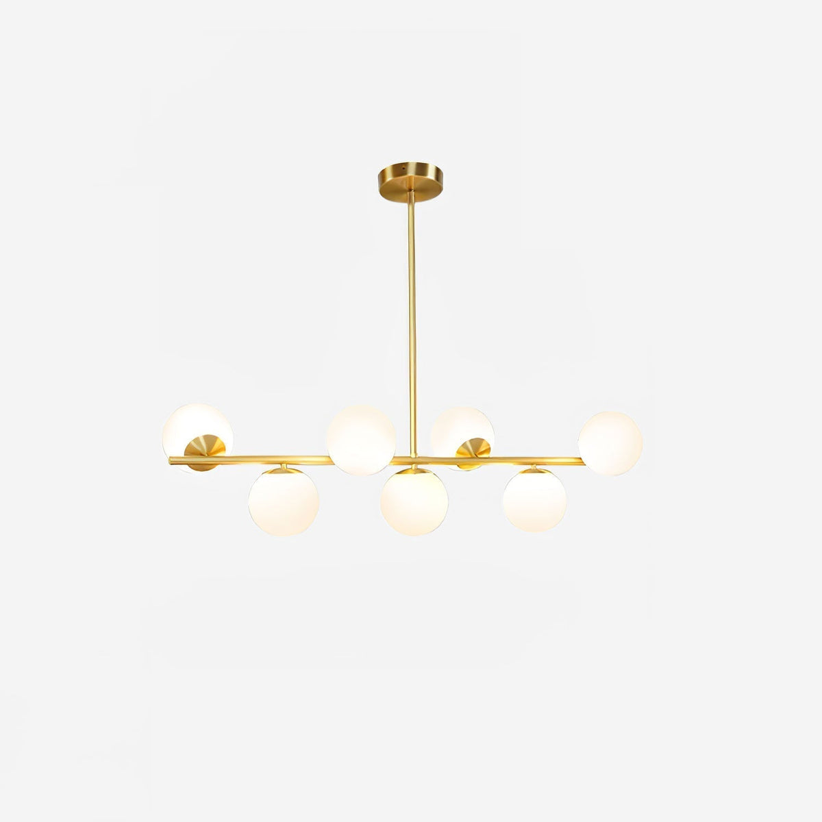 Casoella lámpara de araña esfera y tallo moderna dorada LED