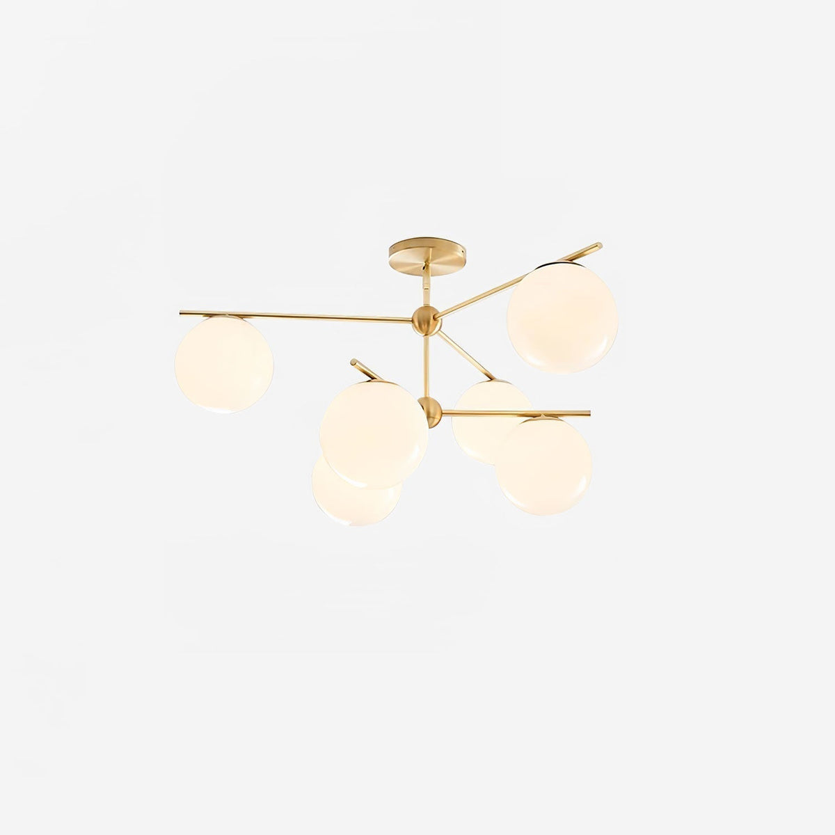 Casoella lámpara de araña esfera y tallo moderna dorada LED