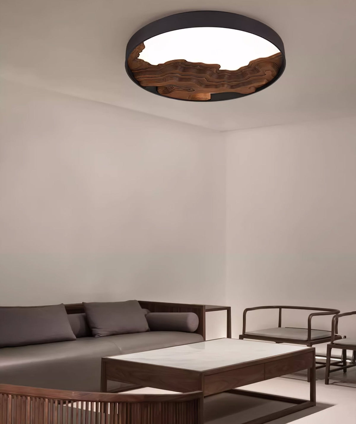 Rinaraine lámpara de techo de madera oriental natural