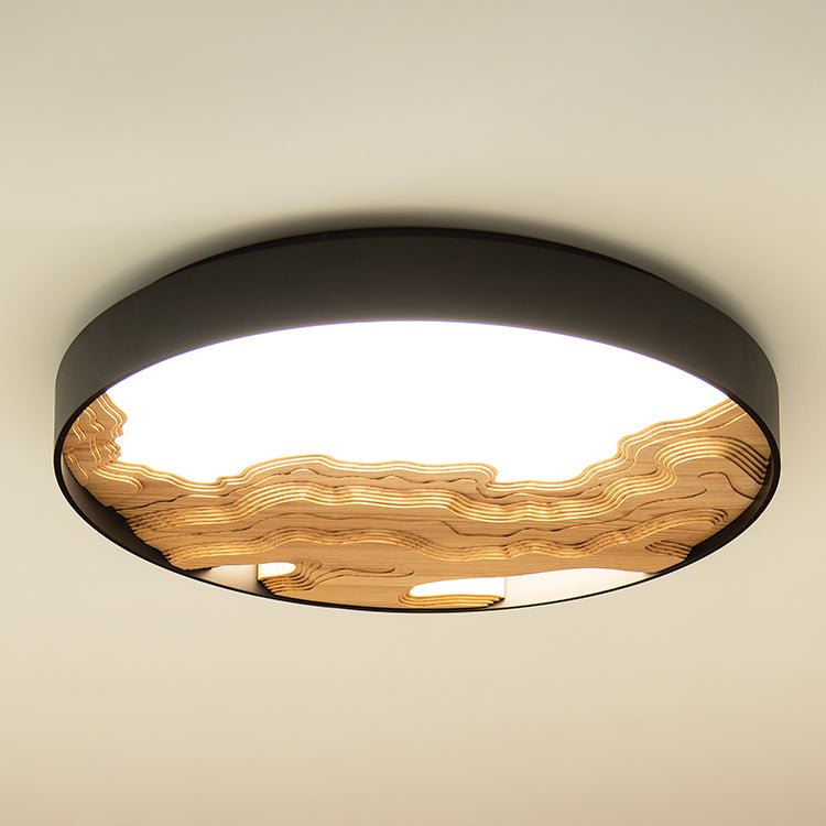 Rinaraine lámpara de techo de madera oriental natural