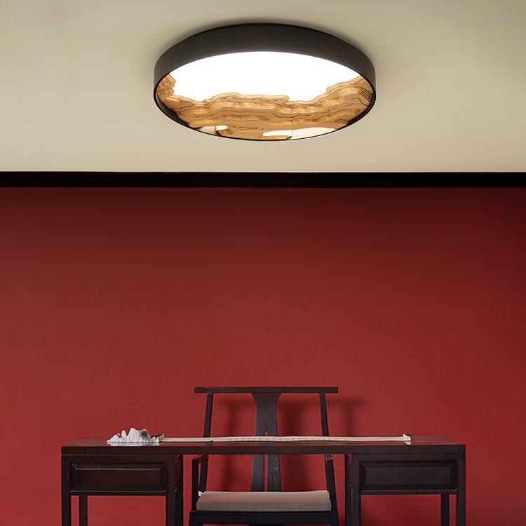 Rinaraine lámpara de techo de madera oriental natural