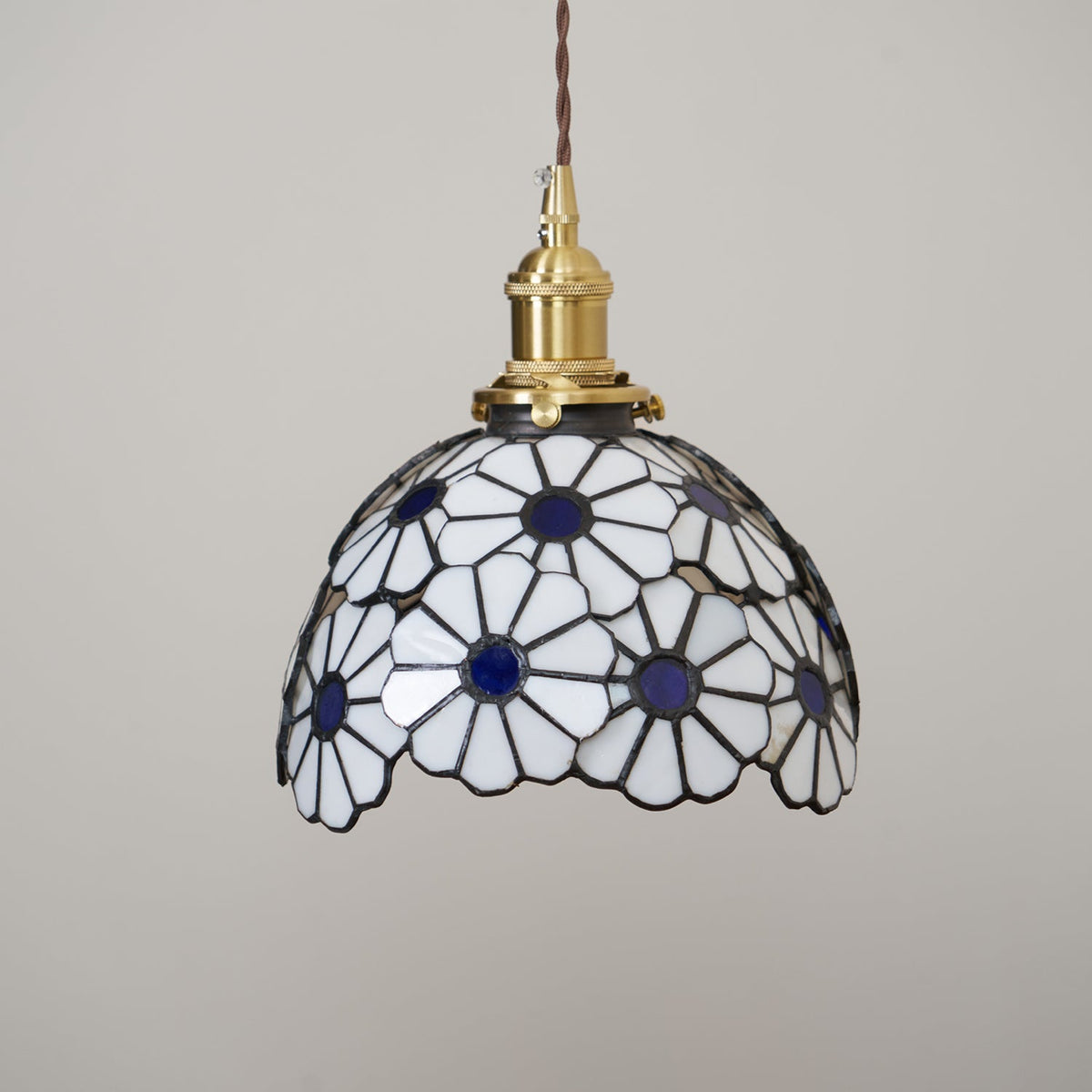 Tiffany Lámpara Colgante Floral Azul