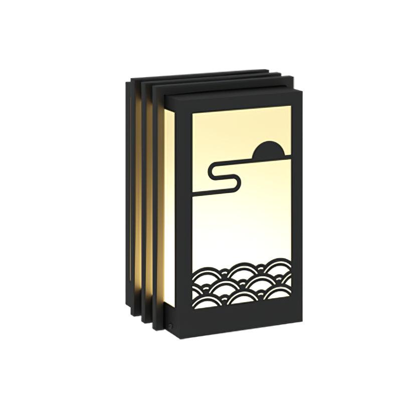 Rivenena luminaria exterior rectangular patrón amanecer minimalista para jardín