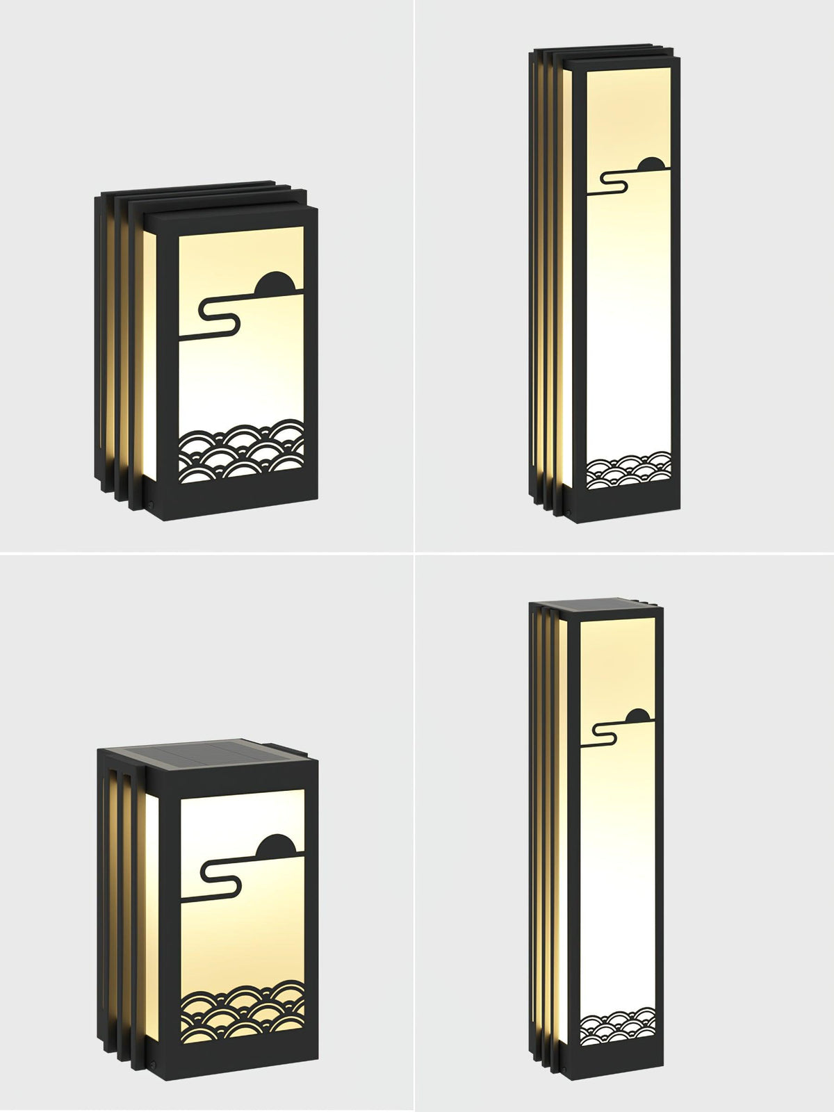 Rivenena luminaria exterior rectangular patrón amanecer minimalista para jardín