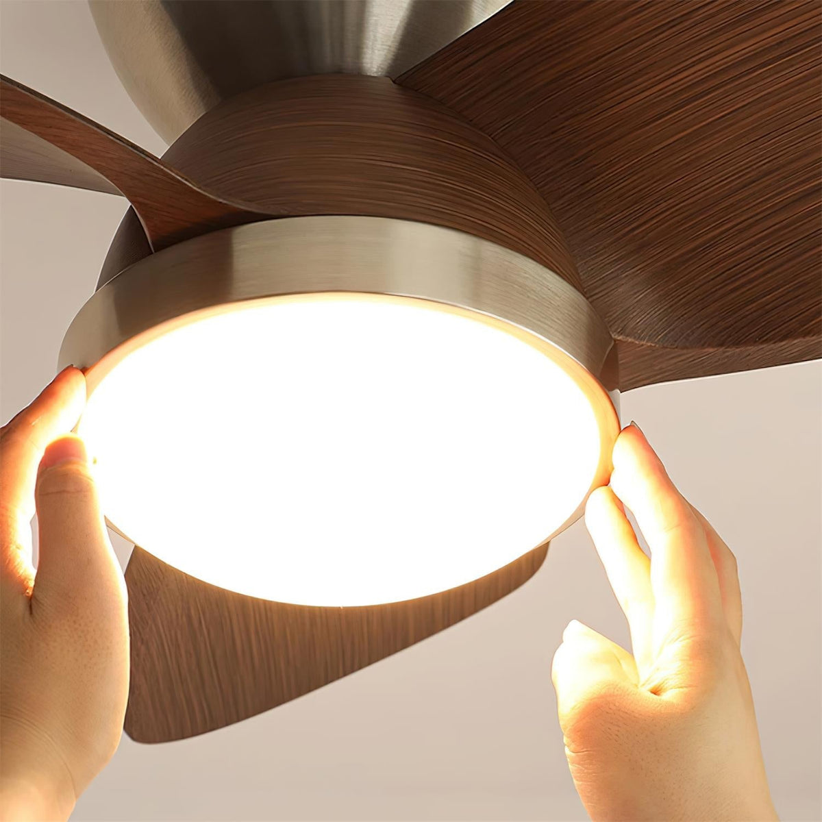 Rinerel ventilador de techo con luz moderno de madera