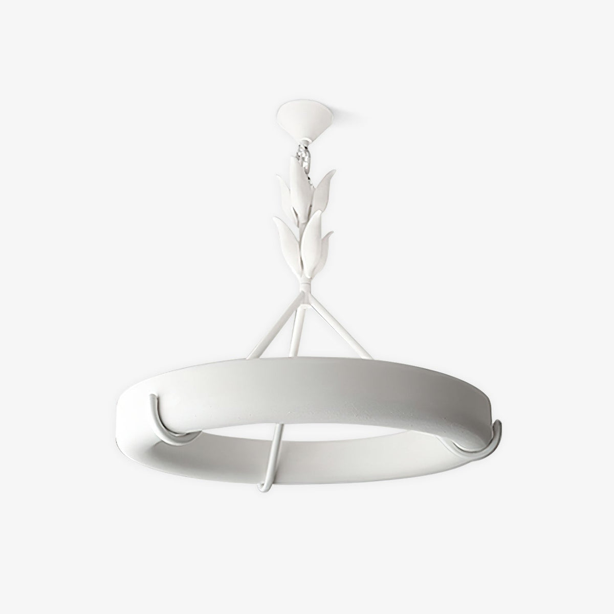 Eixor lámpara de araña de yeso blanca forma floral minimalista