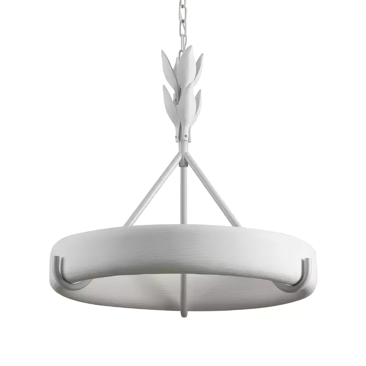 Eixor lámpara de araña de yeso blanca forma floral minimalista