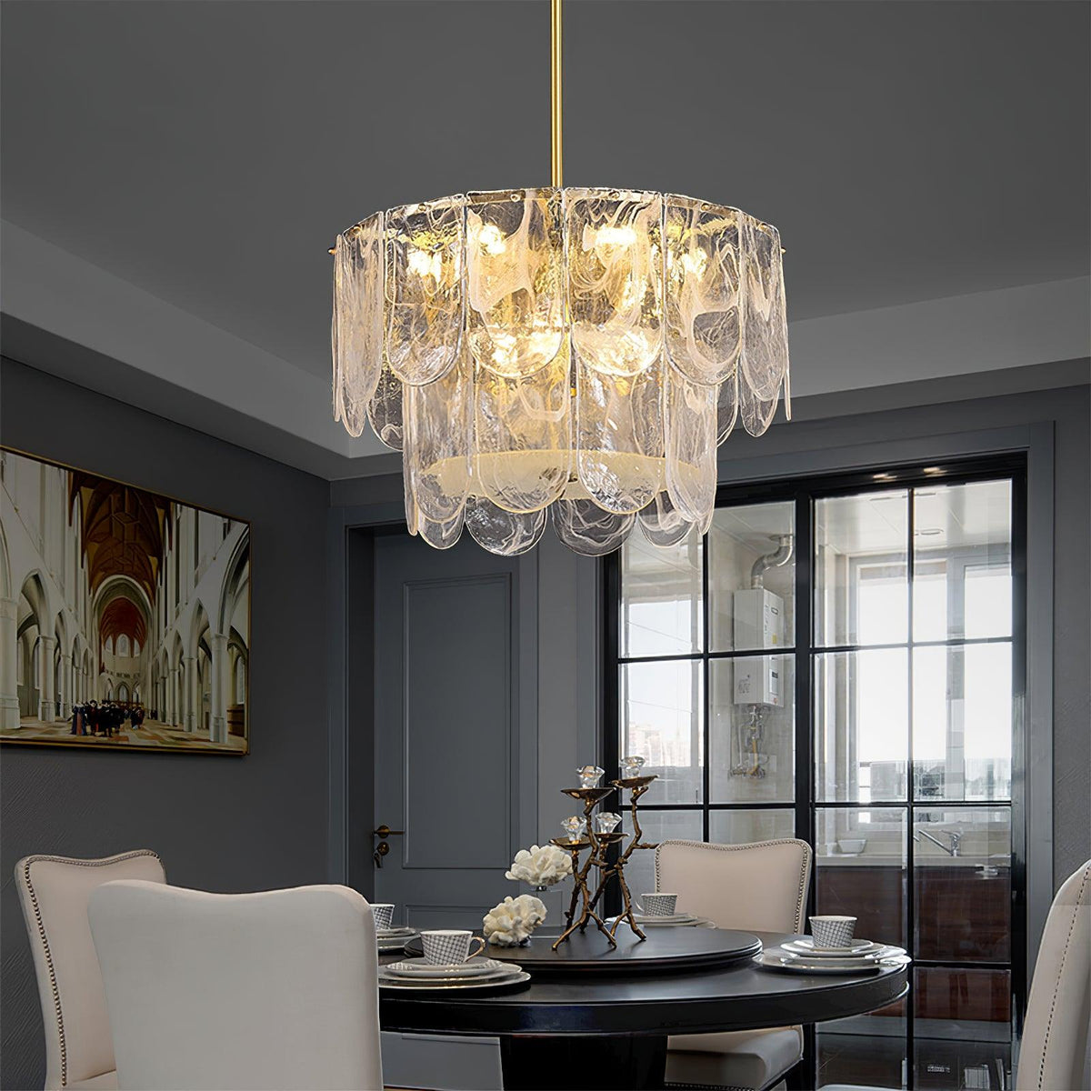 Lustra Chandelier Clásica Tradicional de Cristal