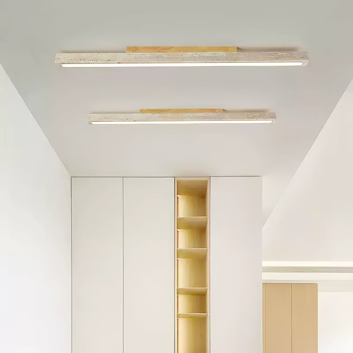 Orvenarae Luz Techo Lineal Minimalista Travertino