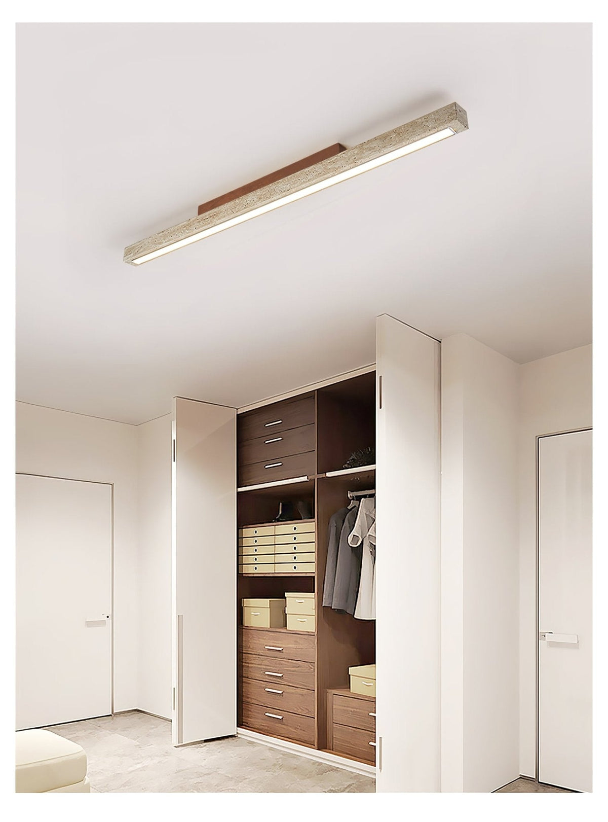 Orvenarae Luz Techo Lineal Minimalista Travertino