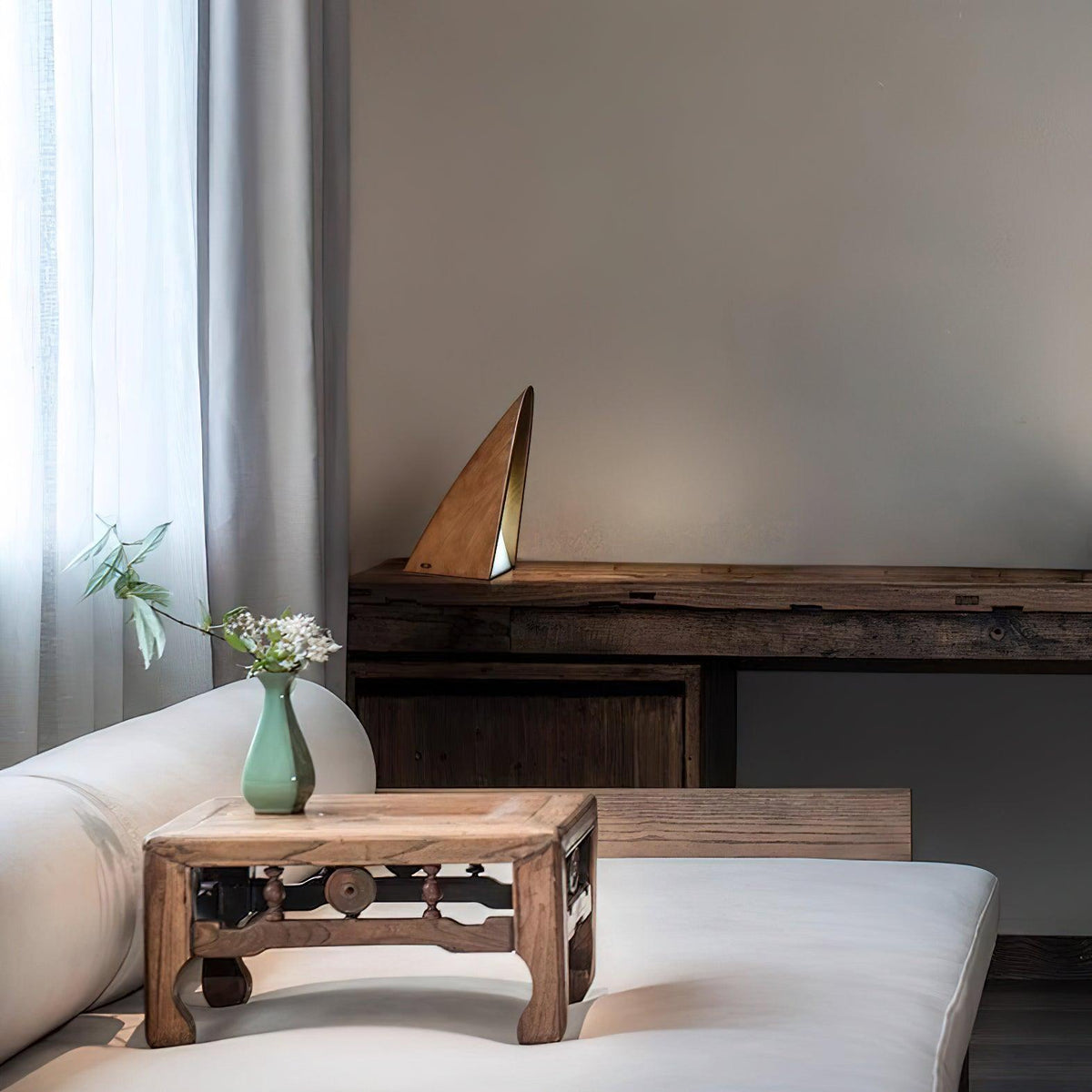 Justin lámpara de mesa minimalista de madera