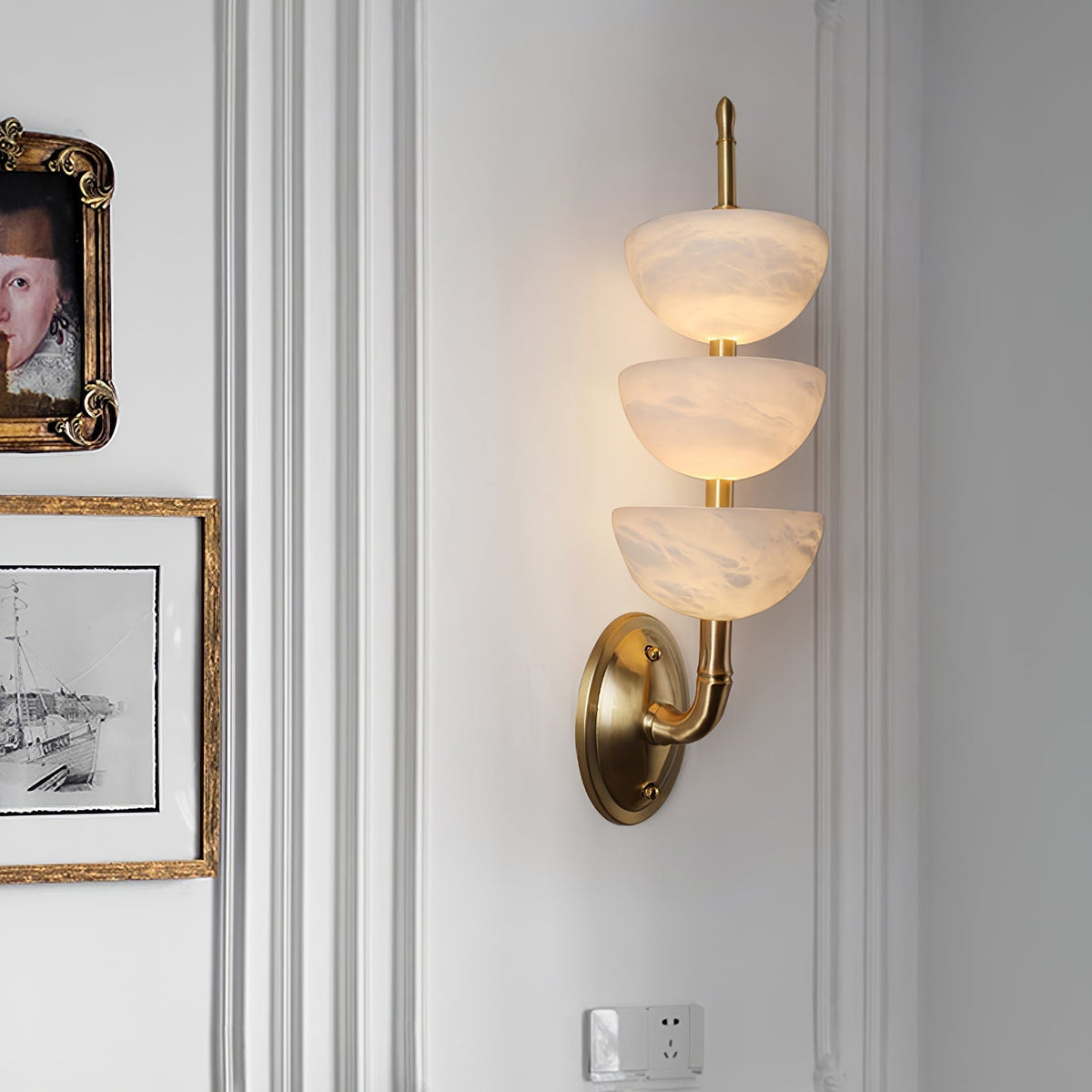 Ulmiraris aplique de pared alabastro