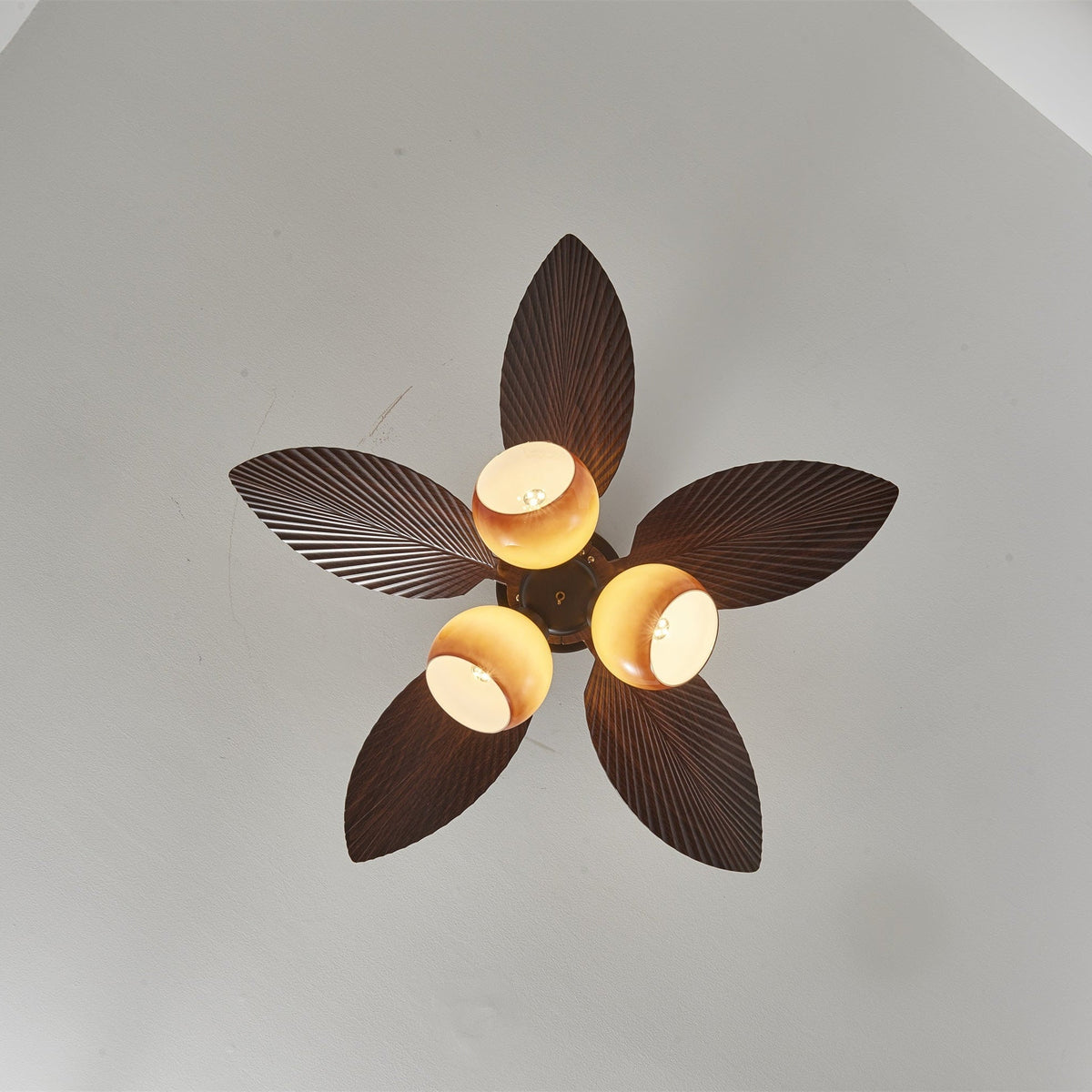 Rinaleria ventilador de techo con luz Vintage de madera