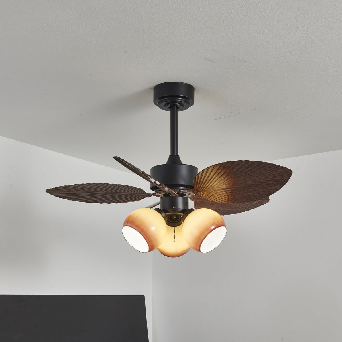Rinaleria ventilador de techo con luz Vintage de madera