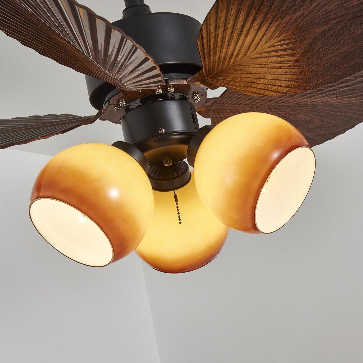 Rinaleria ventilador de techo con luz Vintage de madera