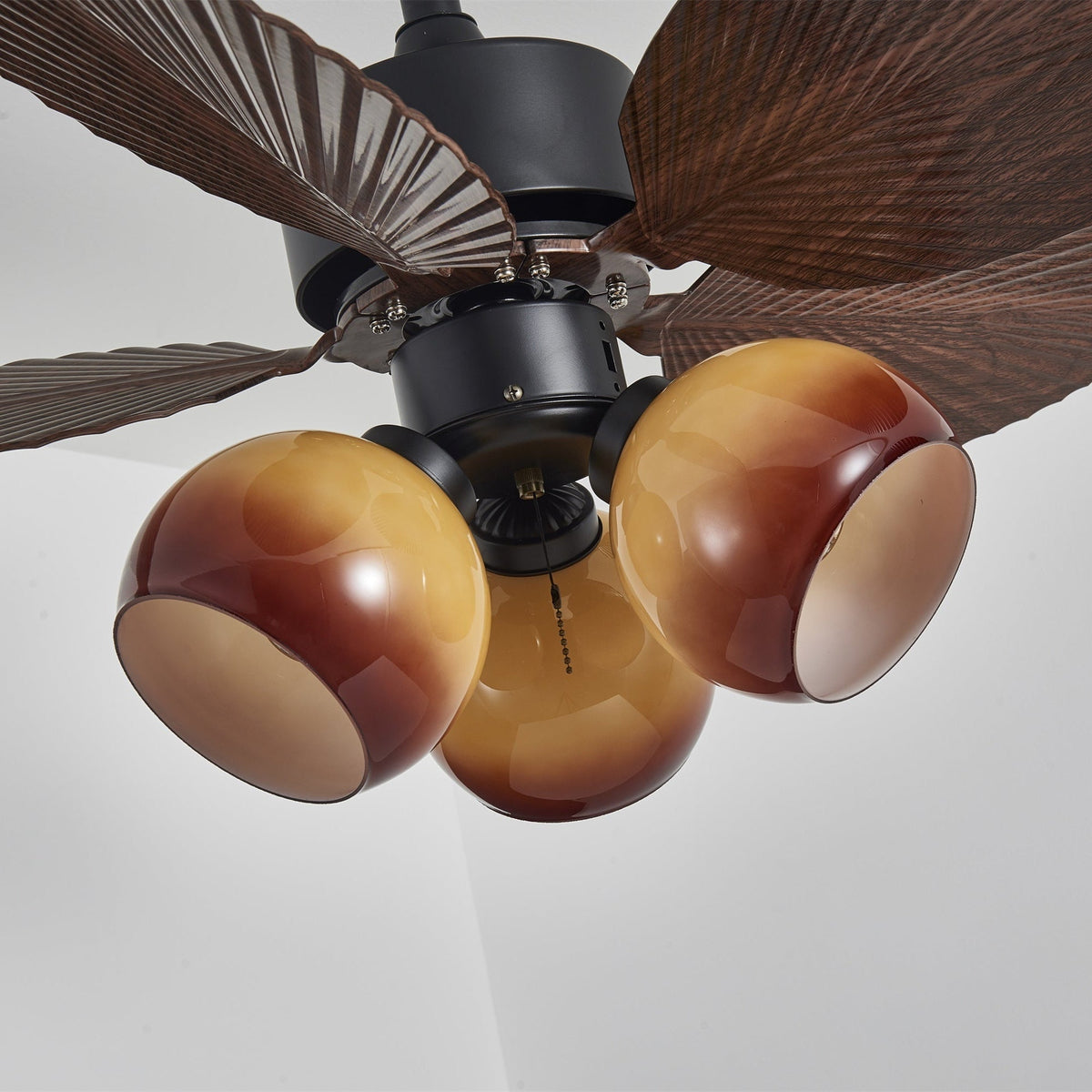 Rinaleria ventilador de techo con luz Vintage de madera
