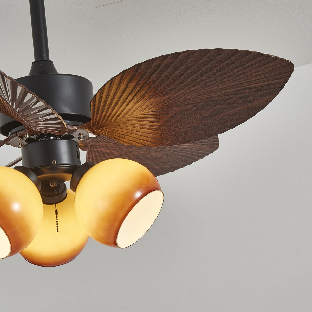 Rinaleria ventilador de techo con luz Vintage de madera