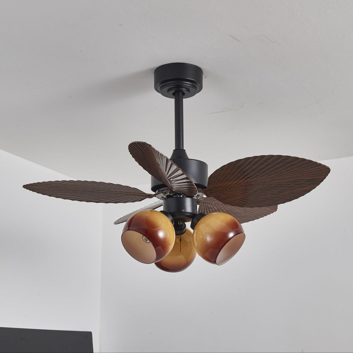 Rinaleria ventilador de techo con luz Vintage de madera