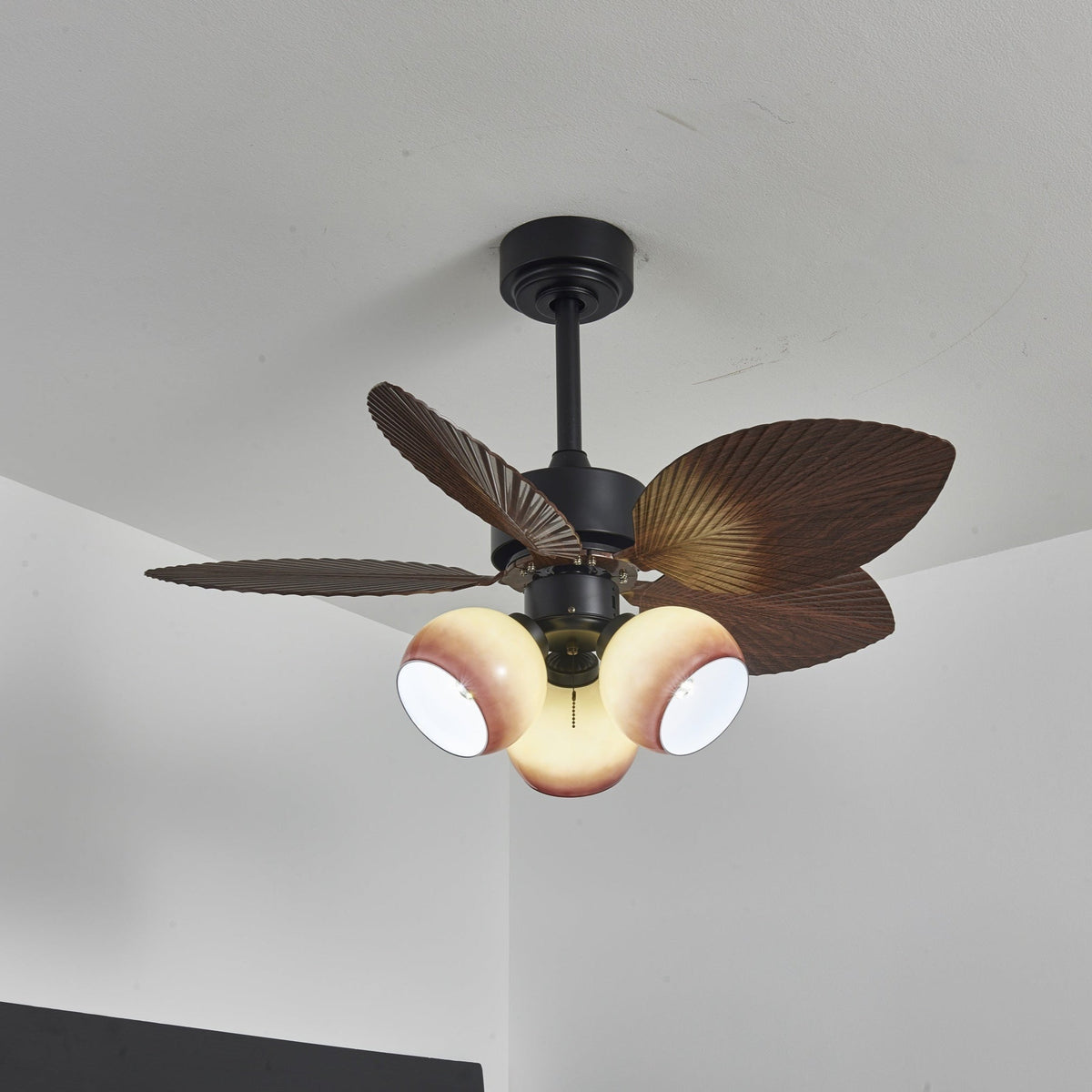 Rinaleria ventilador de techo con luz Vintage de madera