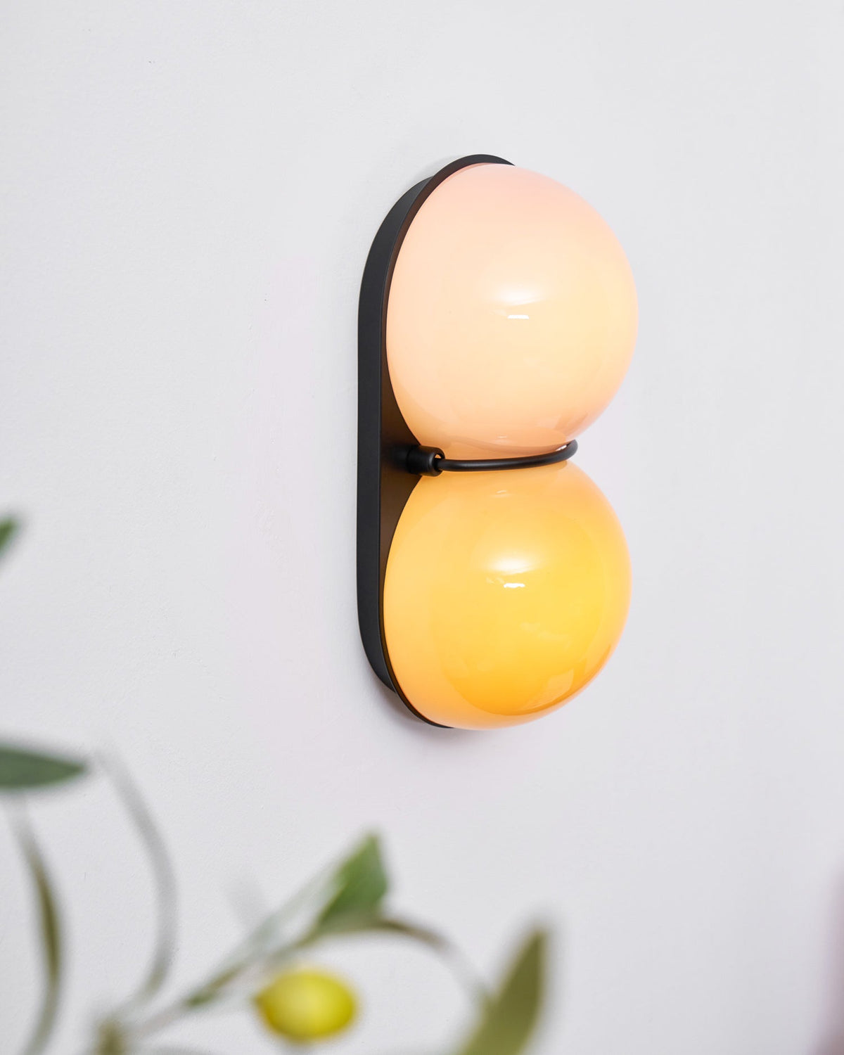 Two aplique de pared Globo vidrio