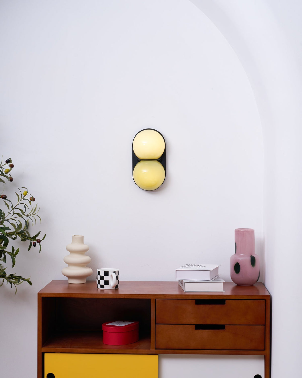 Two aplique de pared Globo vidrio