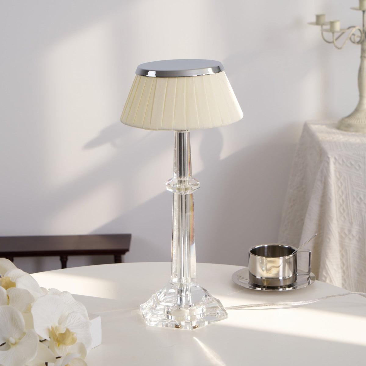 Haloza lámpara de mesa de lujo en tejido