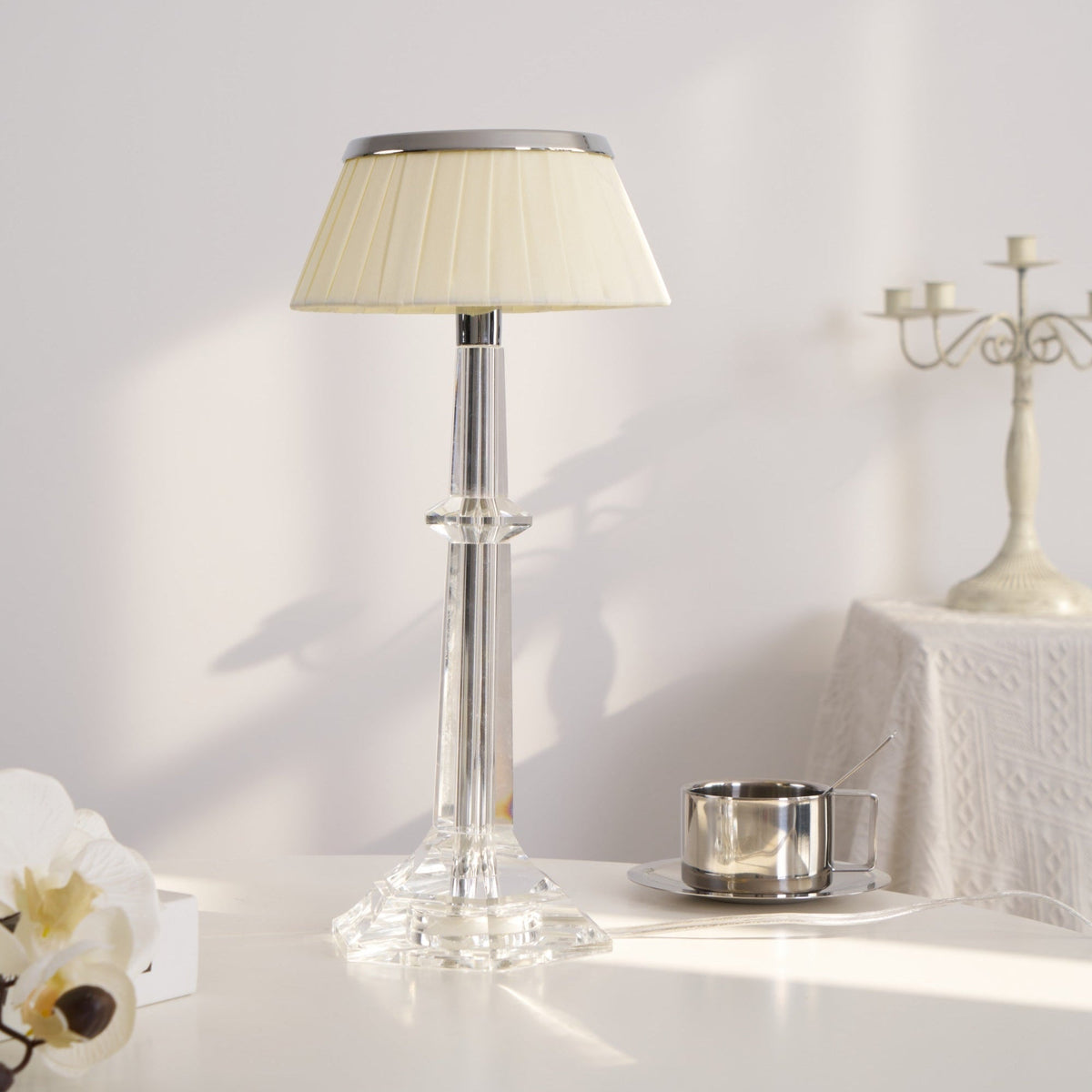 Haloza lámpara de mesa de lujo en tejido