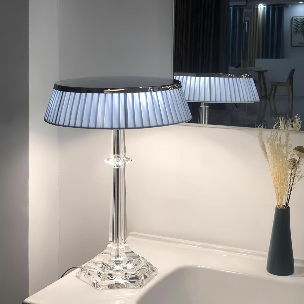 Haloza lámpara de mesa de lujo en tejido