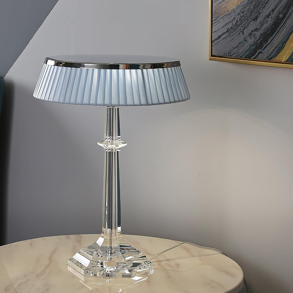 Haloza lámpara de mesa de lujo en tejido