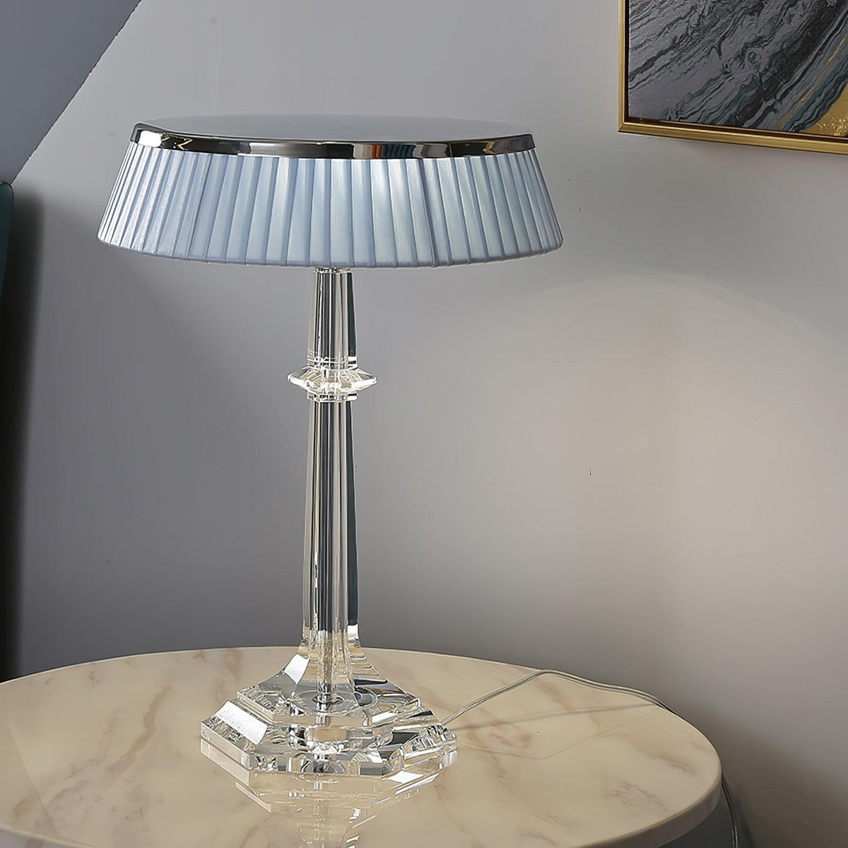 Haloza lámpara de mesa de lujo en tejido