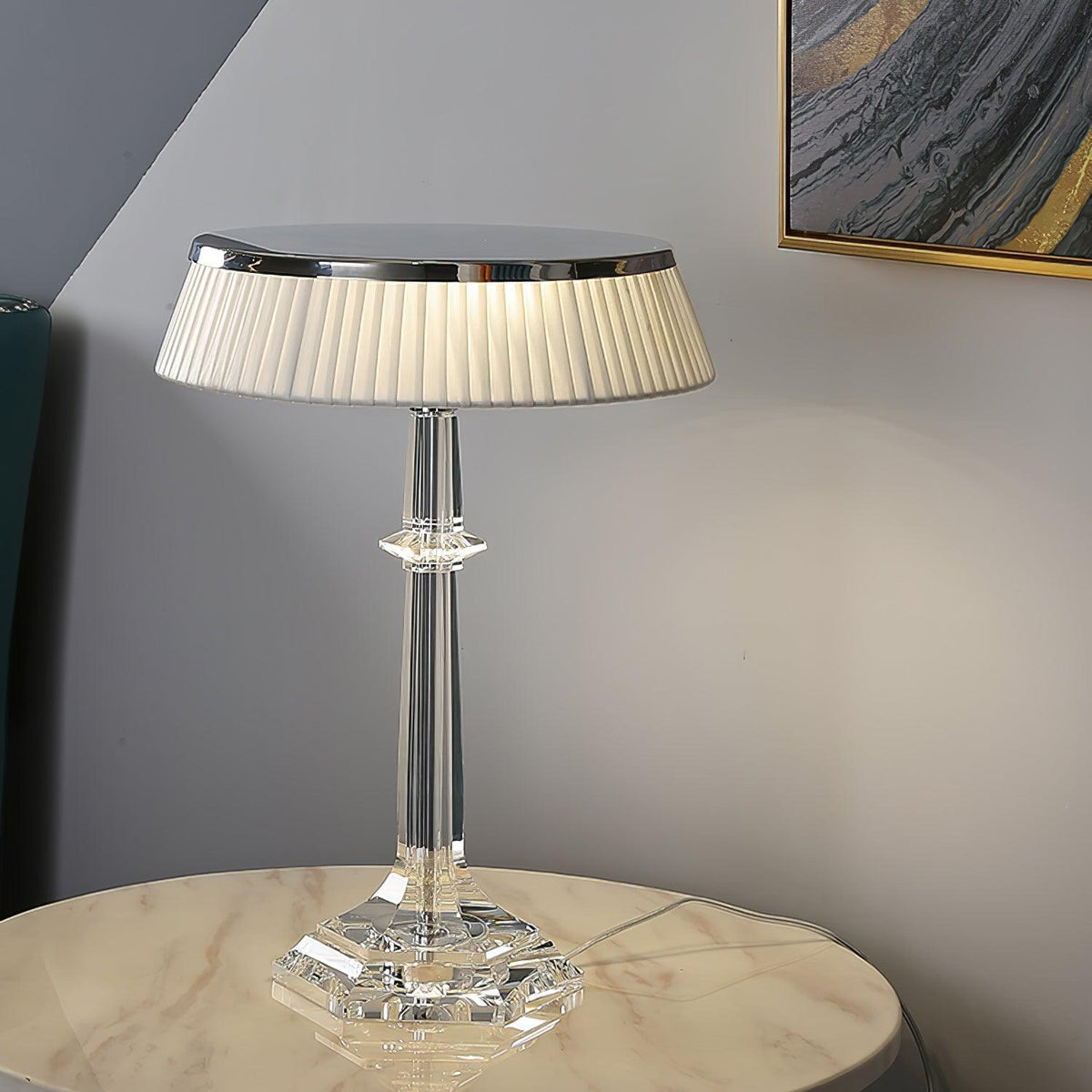 Haloza lámpara de mesa de lujo en tejido
