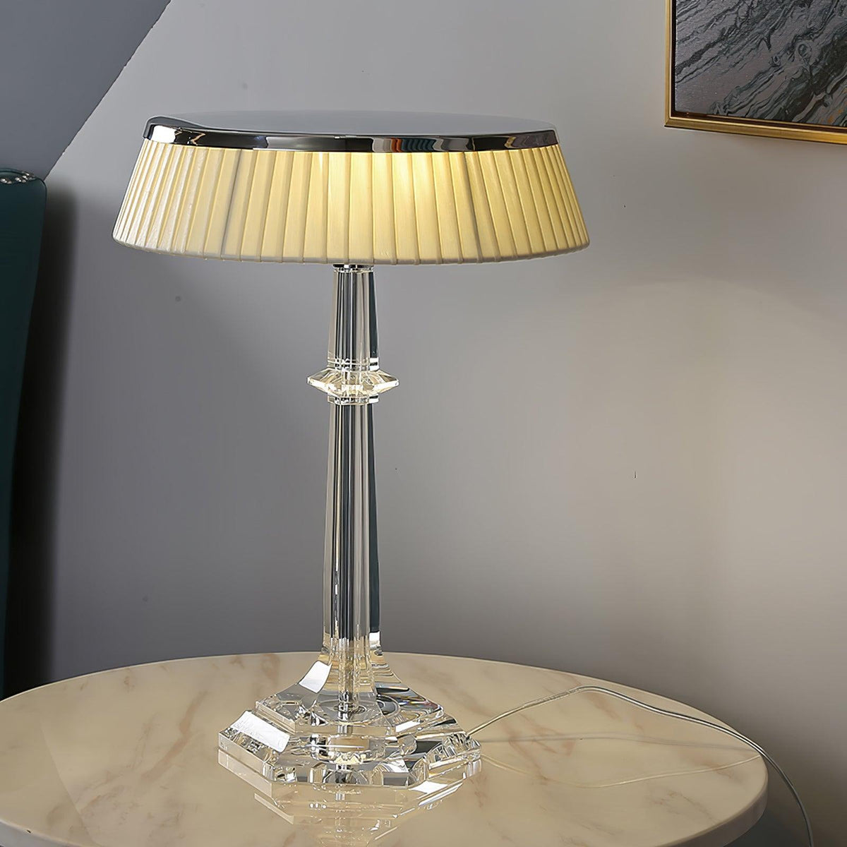 Haloza lámpara de mesa de lujo en tejido
