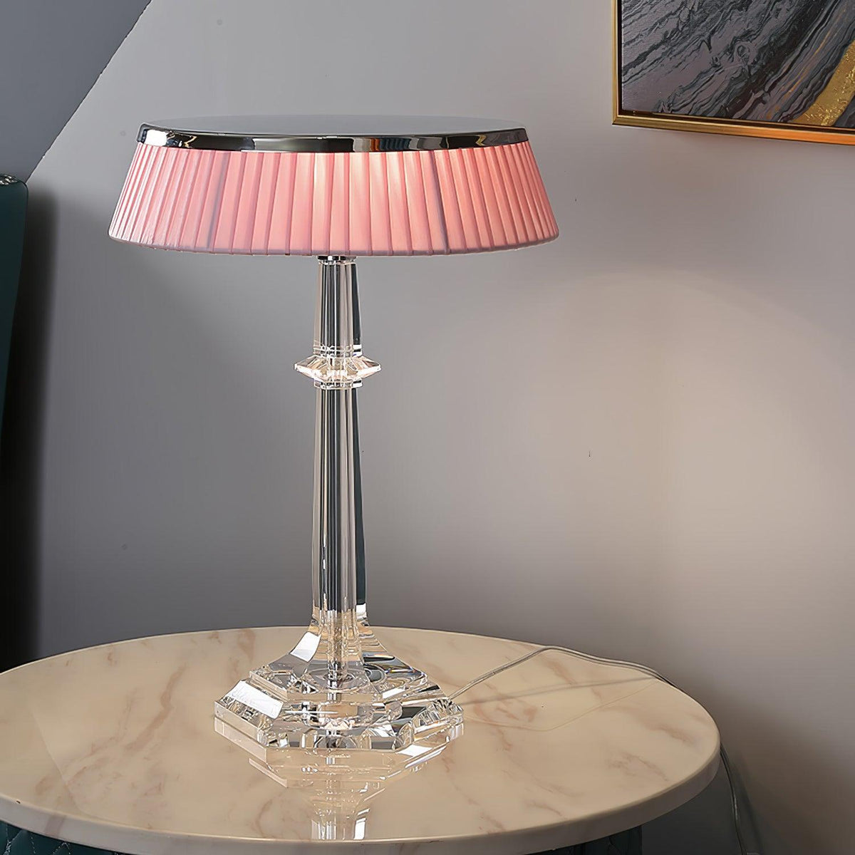 Haloza lámpara de mesa de lujo en tejido