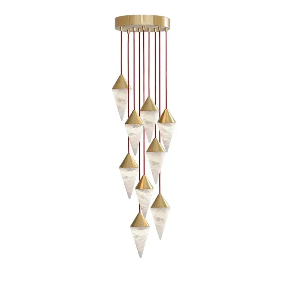 Lámpara de araña de alabastro facetado Ilverford