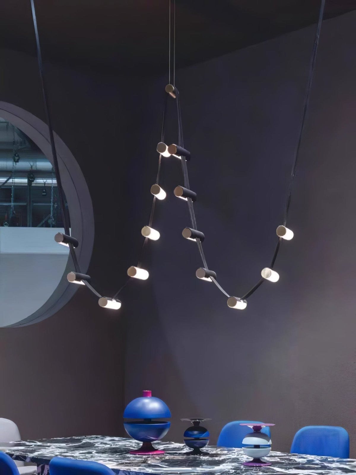 Flexura lámpara colgante modular con carril ajustable