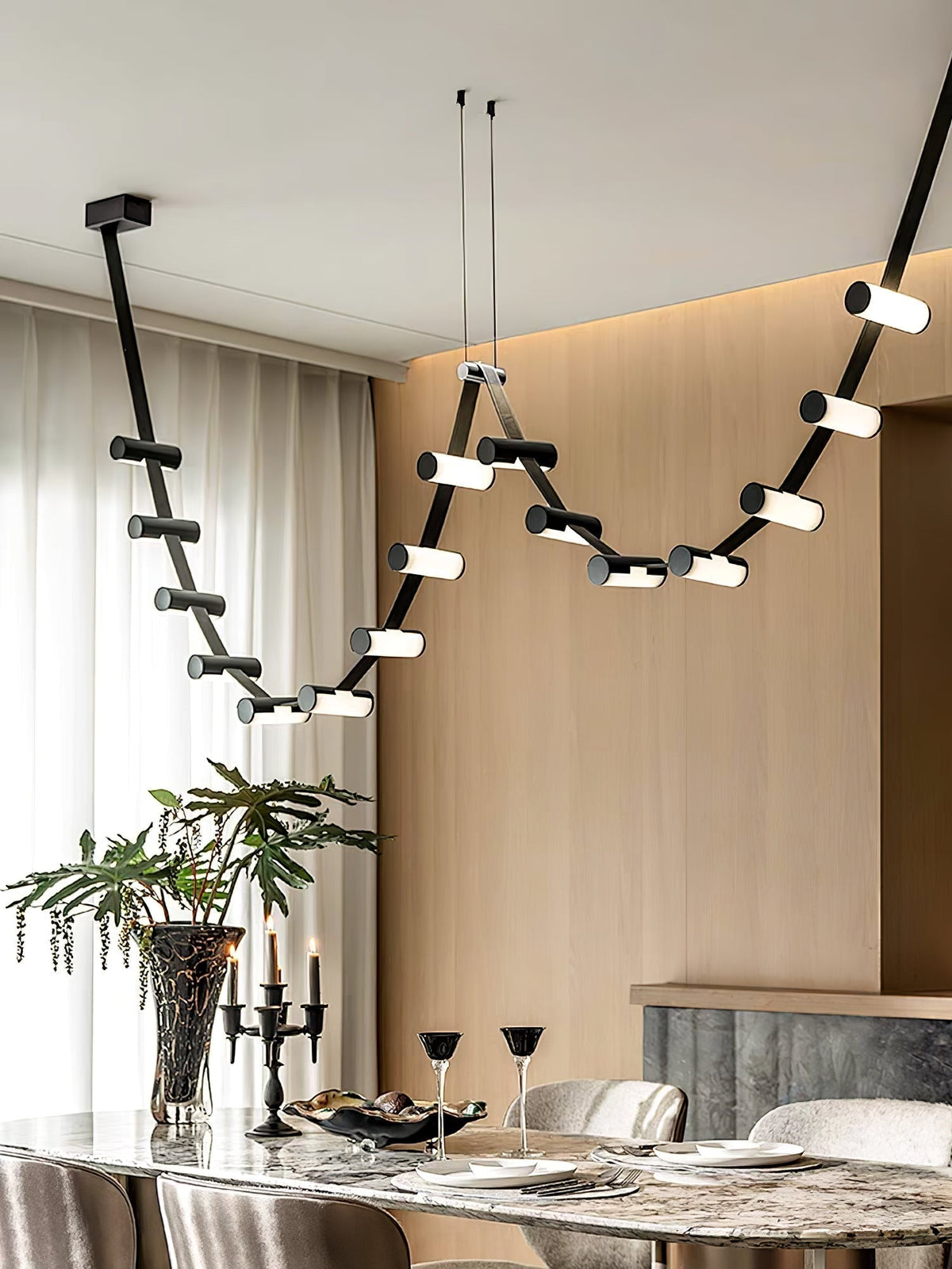 Flexura lámpara colgante modular con carril ajustable