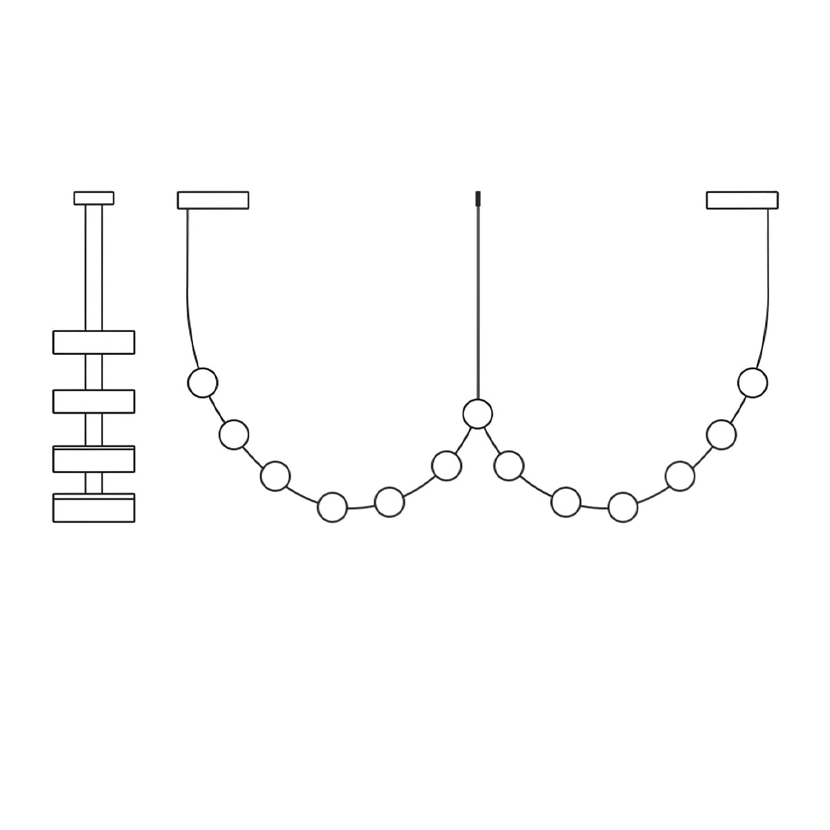 Flexura lámpara colgante modular con carril ajustable