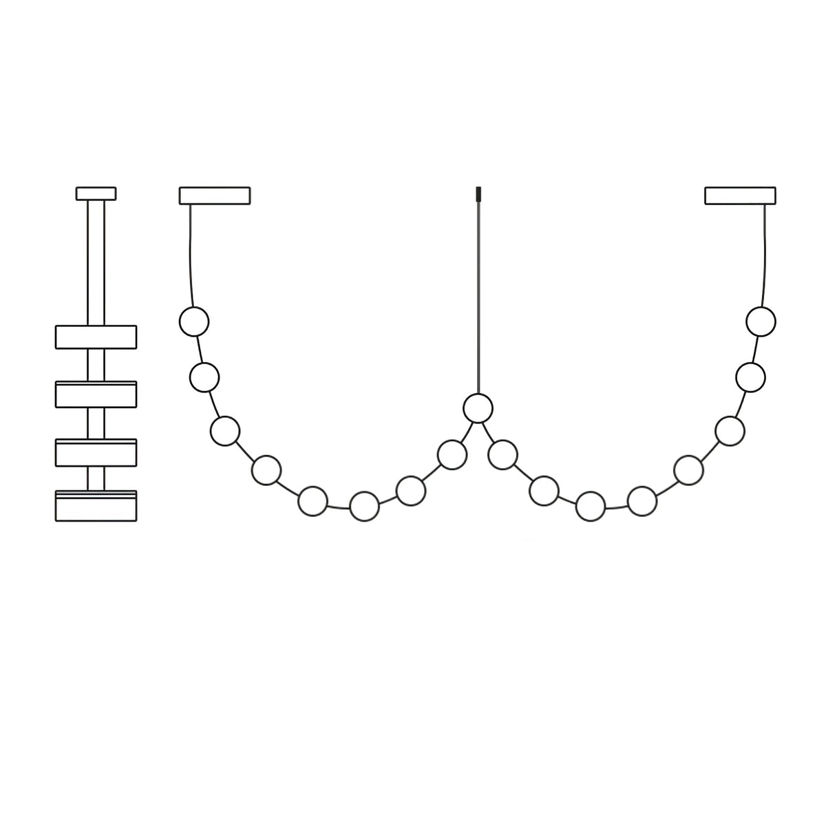 Flexura lámpara colgante modular con carril ajustable