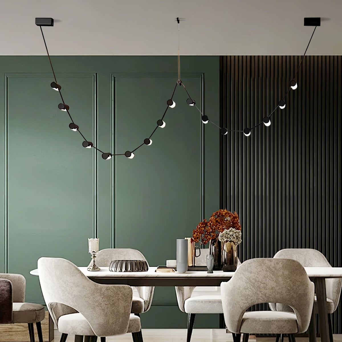 Flexura lámpara colgante modular con carril ajustable