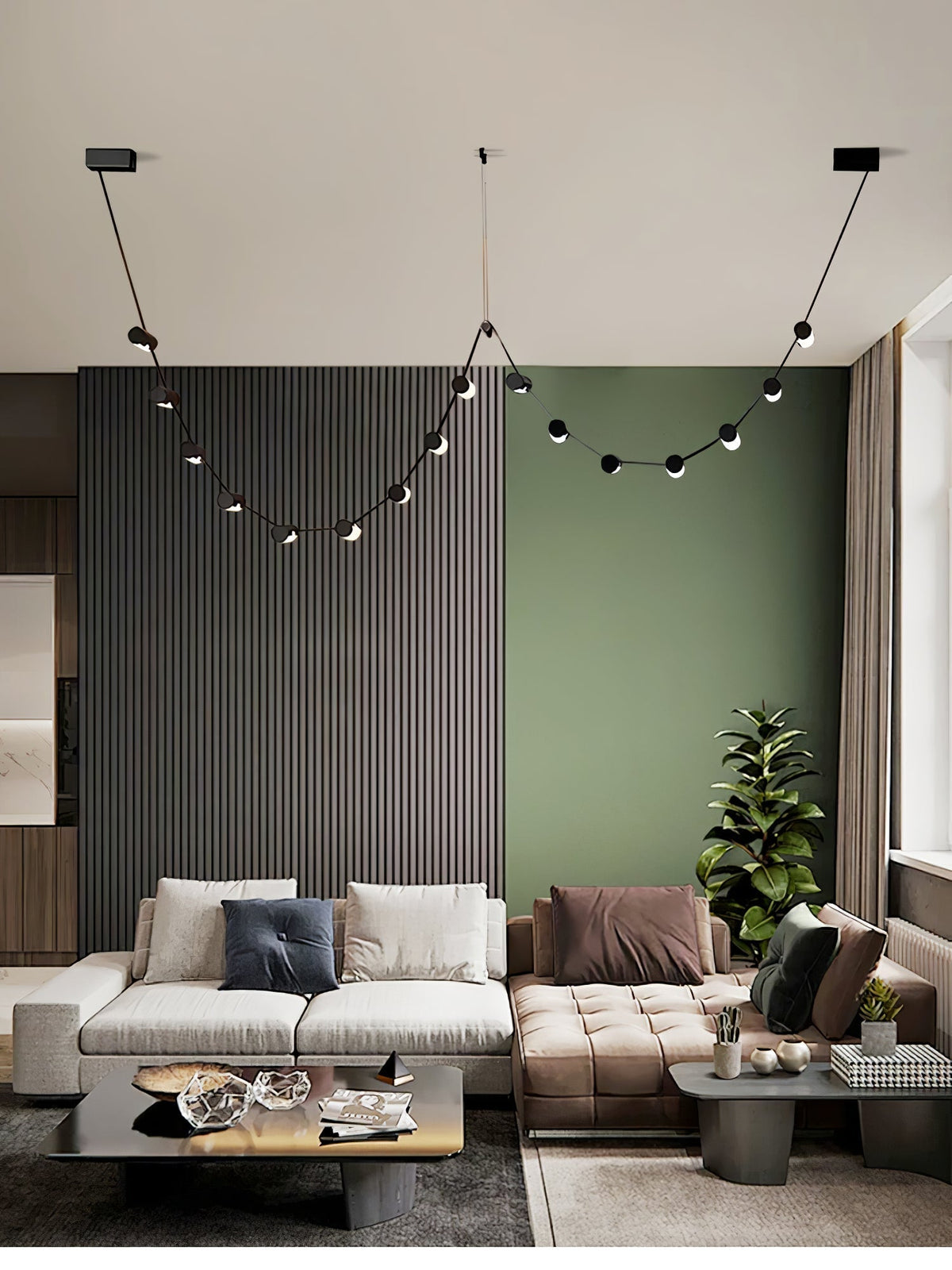 Flexura lámpara colgante modular con carril ajustable