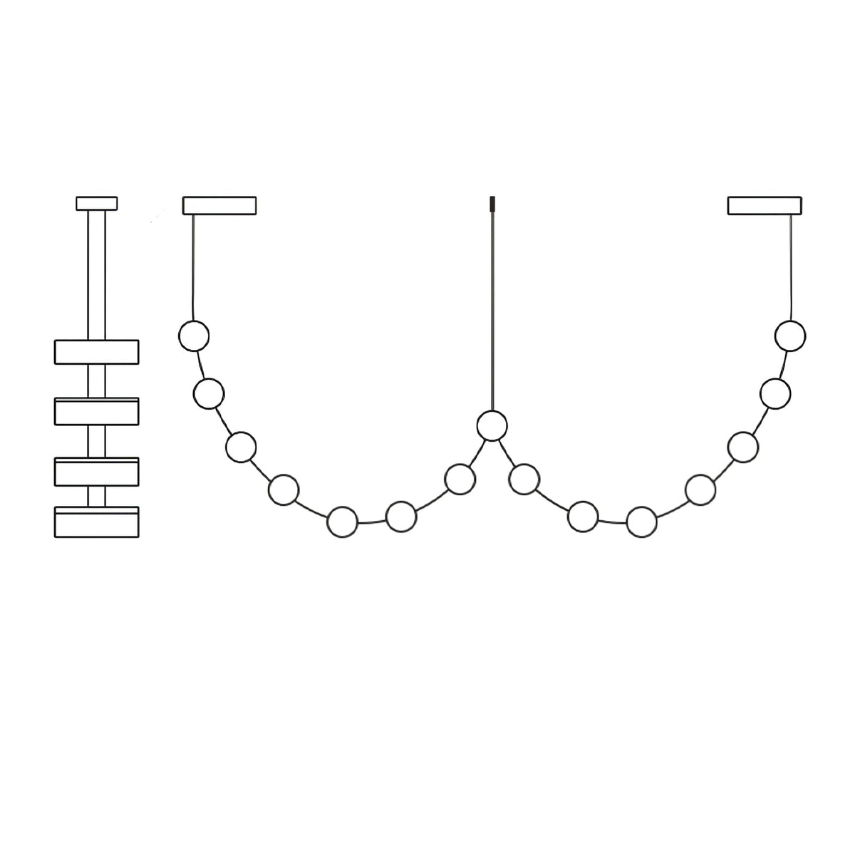 Flexura lámpara colgante modular con carril ajustable